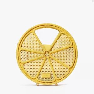 NWT Kate spade Lemon Drop Rattan Top-Handle Bag